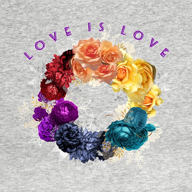 Love is Love - Rainbow wreath - LGBTQ by allthumbs